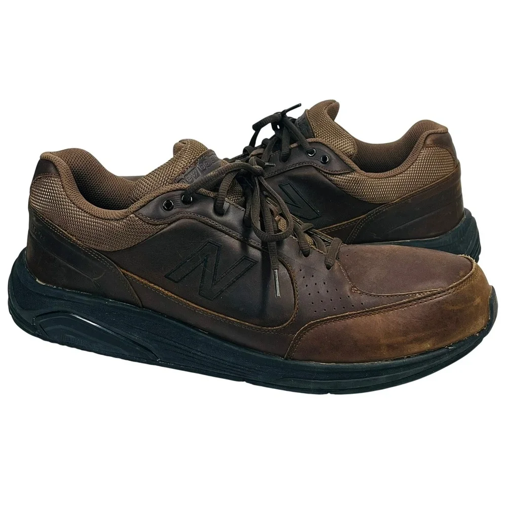 New Balance 928v3 Walking Shoes Mens 16 Brown Leather Rollbar Sneakers MW928BR